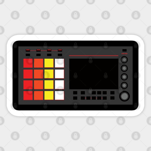 Dope Beat Machine Series #12 (Multicolored pads - No Text) Sticker by Steve Traxx (ProducerBeat.com)